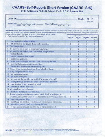 conners parent rating scale form